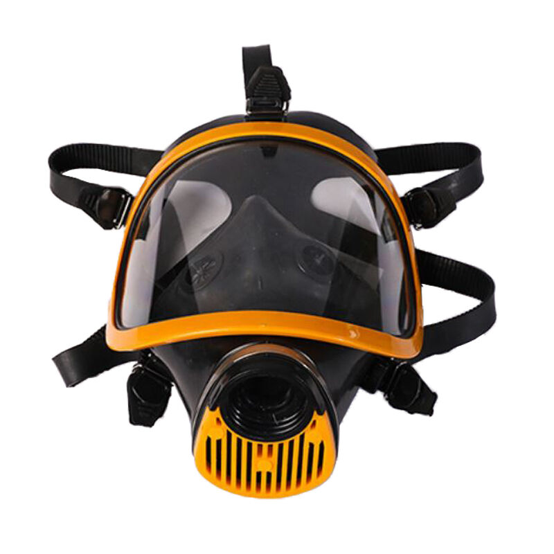 Yellow Silicone Full Face Dust Mask Self Priming Filtering Respirator Protects Against Toxic Gases And Dust