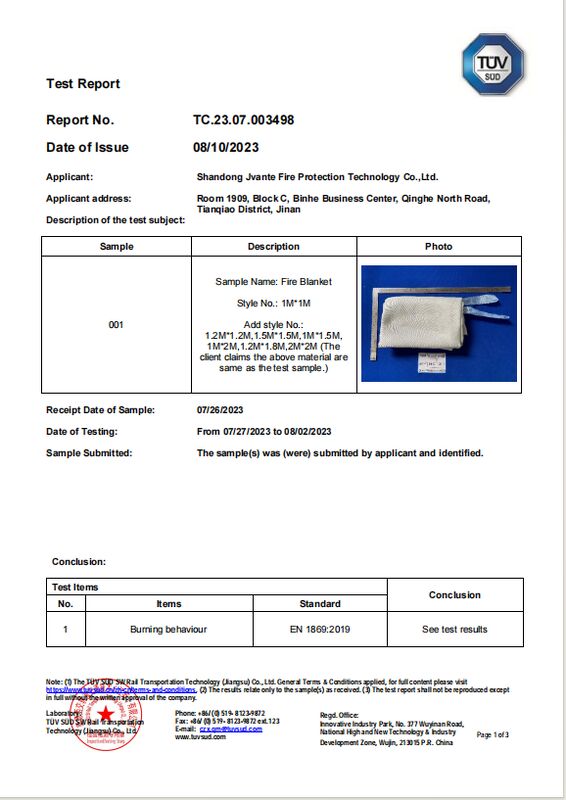 EN 1869 Fire Blanket 1x1m 100% Fiberglass Fire Emergency Blanket Heat Resistant Up To 500℃ For Kitchen Workshop Safety With Storage Bag