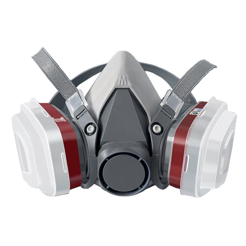 Double Filter  Half Face Respirator Gas Mask Dust & Chemical Protection Painted Mouth Protection Half Face Gas Mask
