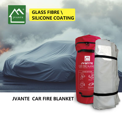 Car Glass Fiber Silicone Coating Fire Retardant Blanket Grey 4*6 6*8 6*9 10*12M ou Custom JVANTE