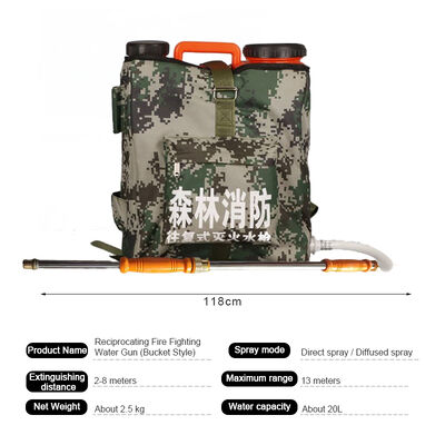 Mochila Reciprocal Fire Water Gun 20L Pulverizador Portátil de Combate a Incêndios